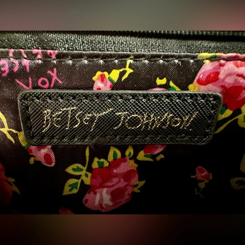 BETSEY JOHNSON Pearl flower Accents Mini Backpack Crossbody purse